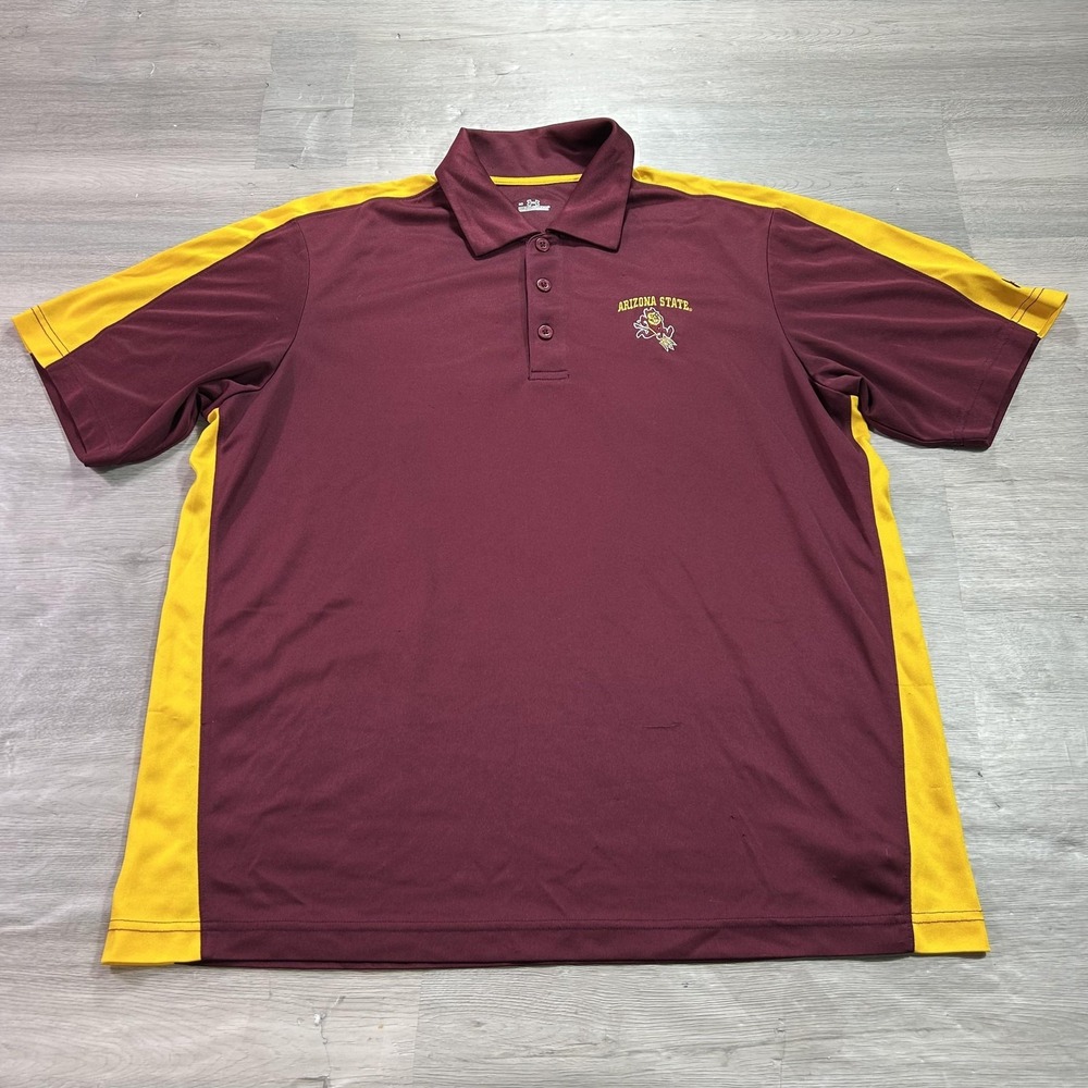 Under Armour Arizona‎ State Sun Devils Polo Shirt Mens Large Red NCAA Football *